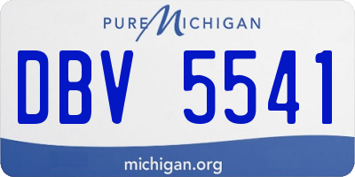 MI license plate DBV5541