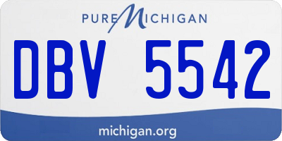 MI license plate DBV5542
