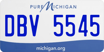 MI license plate DBV5545