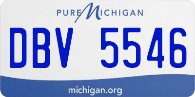 MI license plate DBV5546