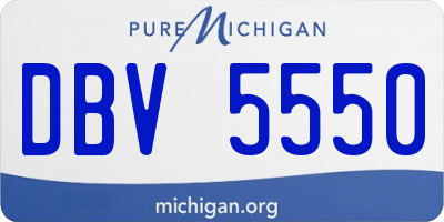 MI license plate DBV5550