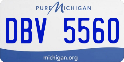 MI license plate DBV5560