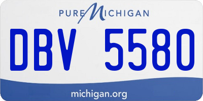 MI license plate DBV5580