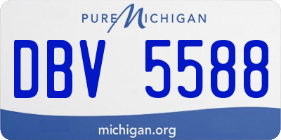 MI license plate DBV5588