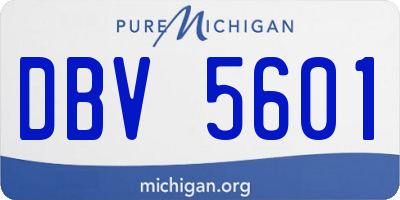 MI license plate DBV5601
