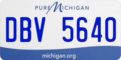 MI license plate DBV5640
