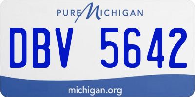 MI license plate DBV5642