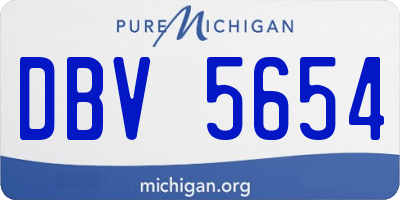 MI license plate DBV5654
