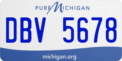 MI license plate DBV5678