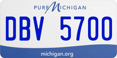 MI license plate DBV5700