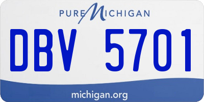 MI license plate DBV5701