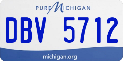 MI license plate DBV5712