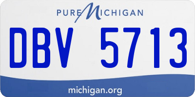 MI license plate DBV5713