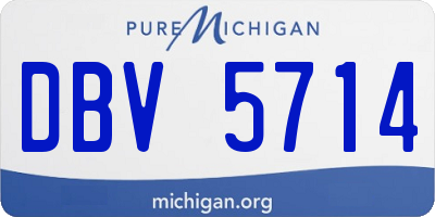 MI license plate DBV5714