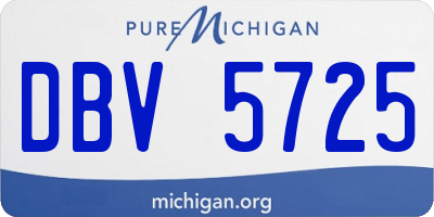 MI license plate DBV5725