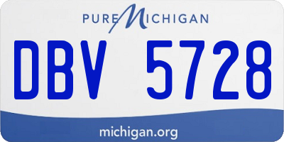 MI license plate DBV5728