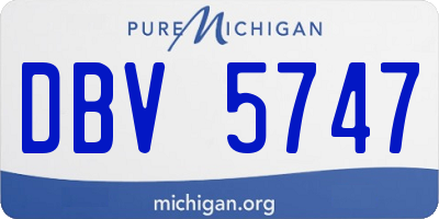 MI license plate DBV5747