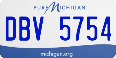 MI license plate DBV5754