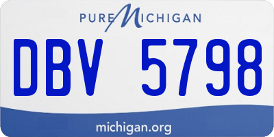 MI license plate DBV5798
