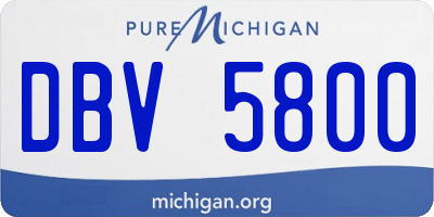 MI license plate DBV5800