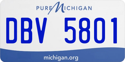 MI license plate DBV5801