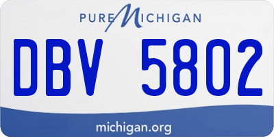 MI license plate DBV5802