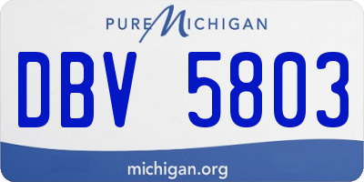 MI license plate DBV5803