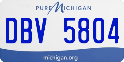 MI license plate DBV5804