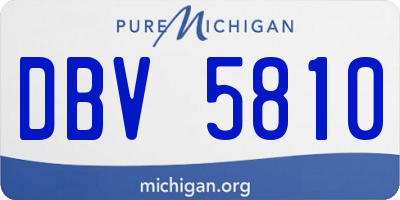 MI license plate DBV5810