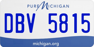 MI license plate DBV5815
