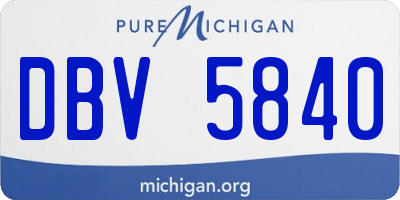 MI license plate DBV5840