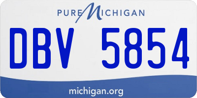 MI license plate DBV5854