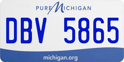 MI license plate DBV5865