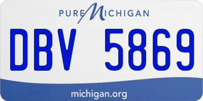 MI license plate DBV5869