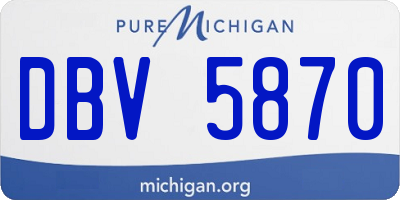 MI license plate DBV5870