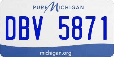 MI license plate DBV5871