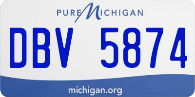 MI license plate DBV5874