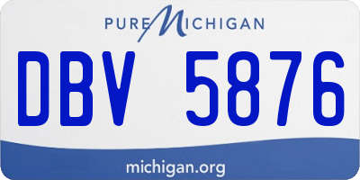 MI license plate DBV5876