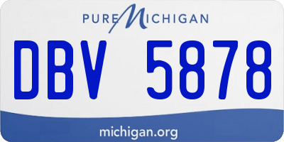 MI license plate DBV5878