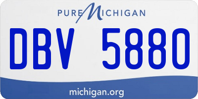 MI license plate DBV5880