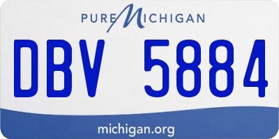 MI license plate DBV5884