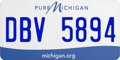MI license plate DBV5894
