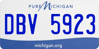 MI license plate DBV5923