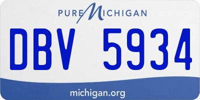 MI license plate DBV5934