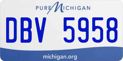 MI license plate DBV5958