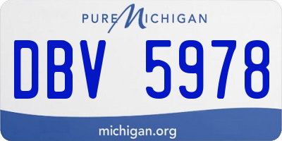 MI license plate DBV5978