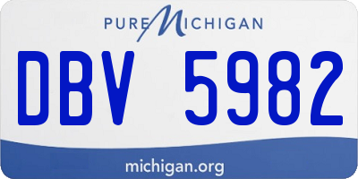 MI license plate DBV5982