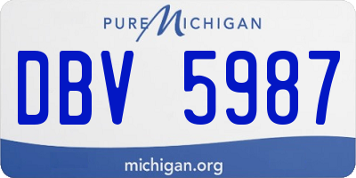 MI license plate DBV5987