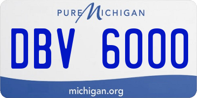 MI license plate DBV6000