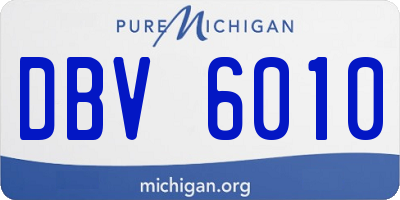 MI license plate DBV6010